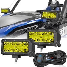 For Polaris Ranger XP 900 1000 7" LED Work Light Bar Combo+ Rocker Switch Wiring