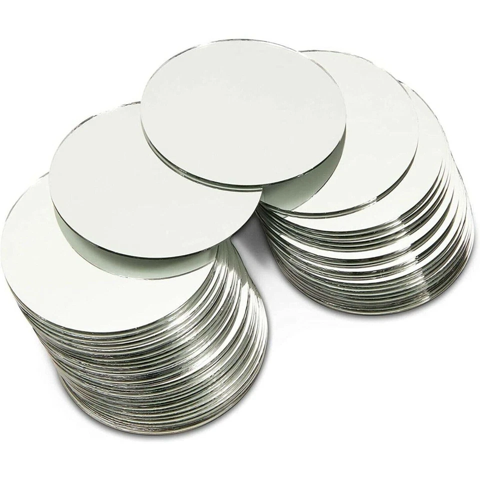 Spiegel Rund Scheiben aus Acrylglas Runde Plexiglas Kreis Basteln Silber Deko - Bild 3 von 4