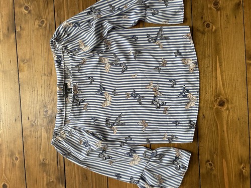 Butterfly Striped Top 10 Ruffled Sleeves - Picture 3 of 3