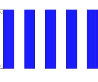 Königsblau & weiß gestreifte Polyester Flagge - Größenwahl