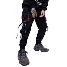 Niepce Men's Streetwear Techwear Black Combat Cargo Jogger Pants