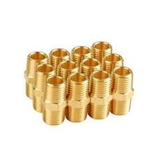 12 Pack Brass Pipe Air Hose Fittings, Air Fittings 1/4" x 1/4" NPT Male Pipe