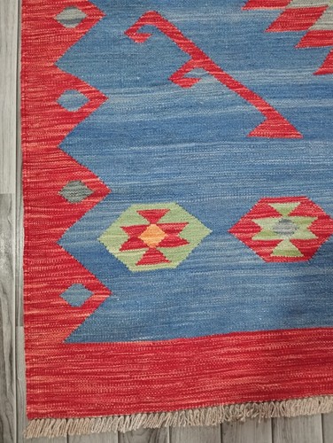 Modern Handmade Afghan/Turkish Kilim Rug, Aztec Wool Area Rug, Size 210x149 CM - Picture 2 of 6