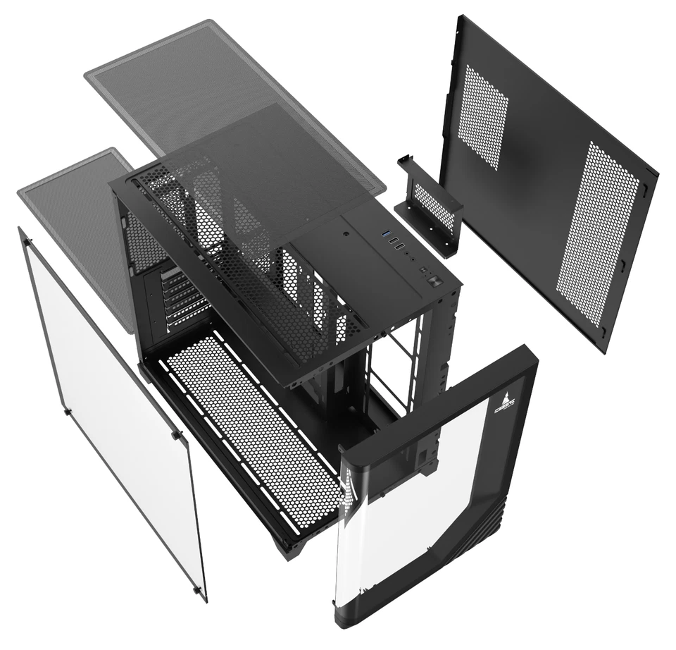 Iceberg Gaming PC Case Crystal Wave L with Curved Tempered Glass and seven fans - Image 3 of 4