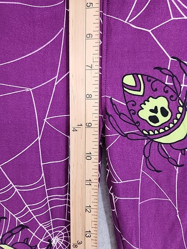 NEU LulaRoe Halloween Spinne/Netz lila/grün Farbe Jugend L/XL Leggings - Bild 5 von 7