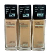 Maybelline Fit Me Matte + Poreless Foundation (1fl/30ml) Lot Of 3, You Pick