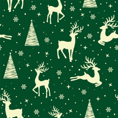 PRANCING DEER/GREEN  - MDG FABRICS - BTY
