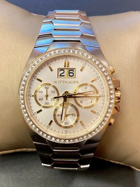Wittnauer WN3047 Men s 132 Crystals Stainless Steel Date Chronograph Watch