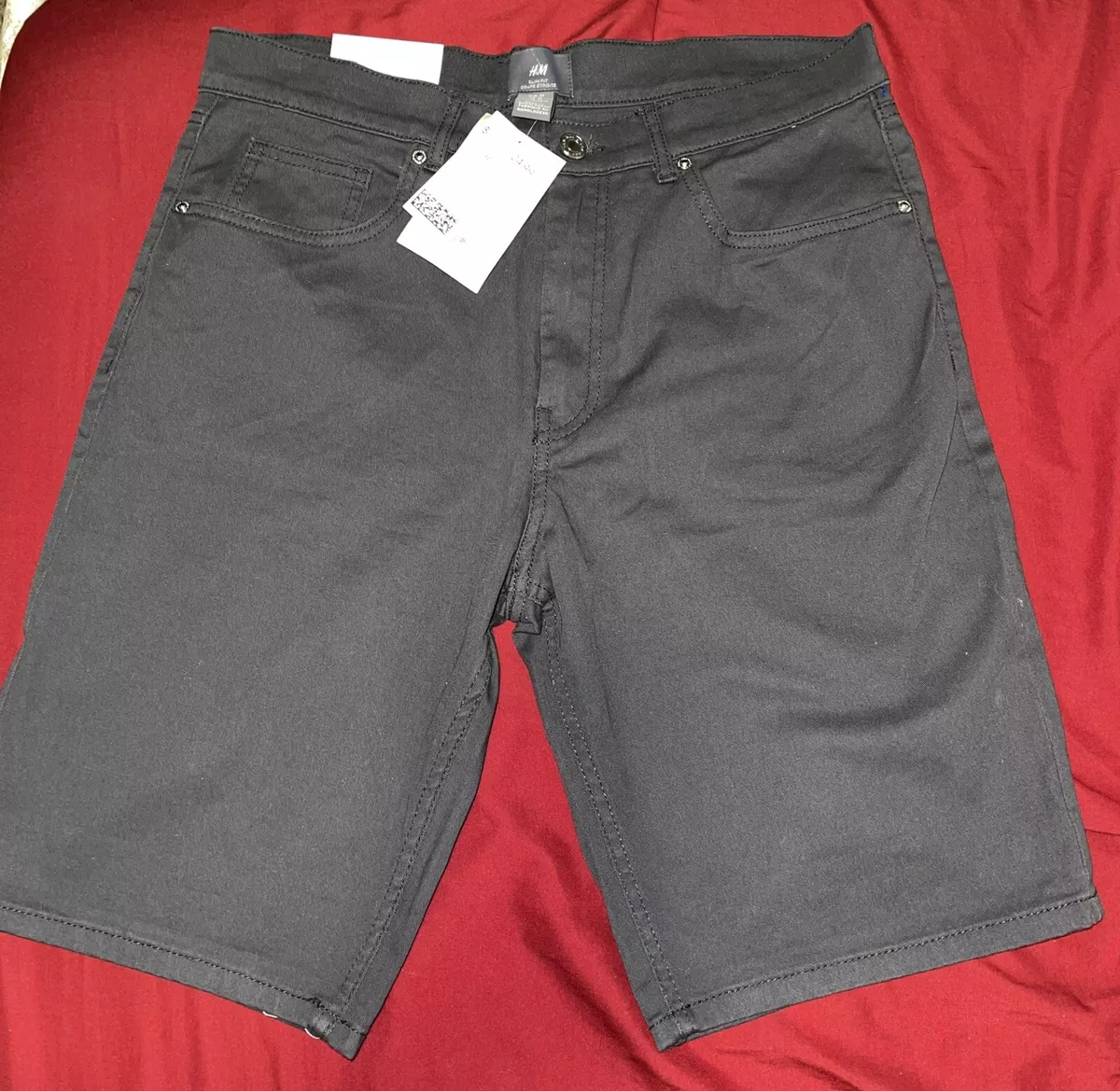 NEW H M Slim Fit Grey Knee Length Shorts Men s Size 32 Read eBay
