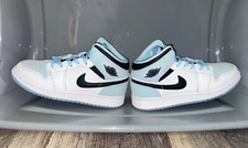 Air Jordan 1 Mid SE Size 5Y White/Black/Ice Blue - Style DV1337-104