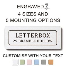 Personalised LETTERBOX Sign | Custom House/Flat Number, Street, Address Sign
