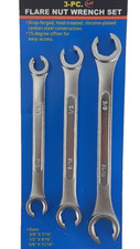 New 3 Pc Sae Lineflare Nut Wrench Set 38x 716 12x 916 58x 1116