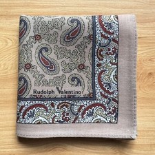HANDKERCHIEF MEN'S POCKET SQUARE VINTAGE ART PAISLEY PATTERNED COTTON 18" A-0545