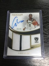 2018-19 Immaculate Caris LeVert 23/25 Acetate Jumbo Patch Auto Autograph SP Nets