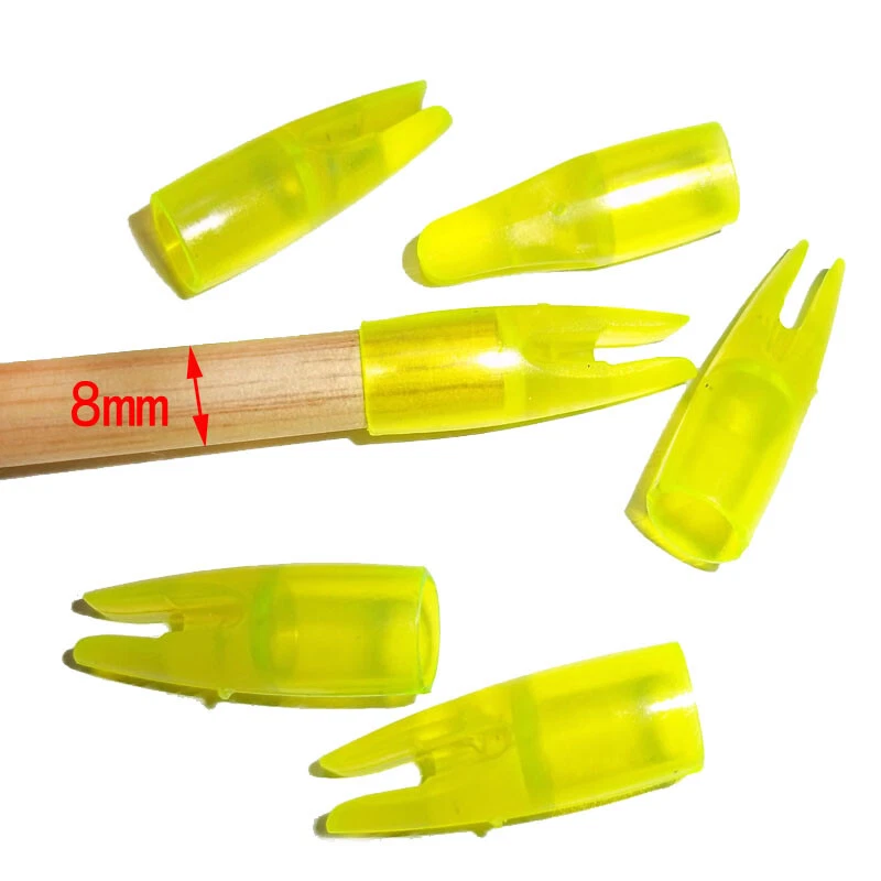 50X Archery Arrow Nocks 8mm Glue on Plastic Tails Wood Bamboo Shaft Bow Hunting - Image 3 of 4