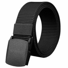 Men Quick Release Work Belt Tactical Black Army Webbing Nylon Military Waistbelt