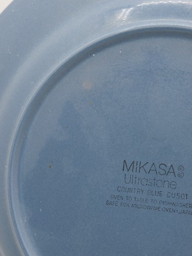 Vtg. Mikasa Ultrastone Dinner Plates 11" COUNTRY BLUE Pattern w/Speckles Set/5 - Picture 22 of 24