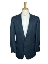 Oxxford Clothes Blue Patterned Pure Wool Mens Half Lined Blazer 41L