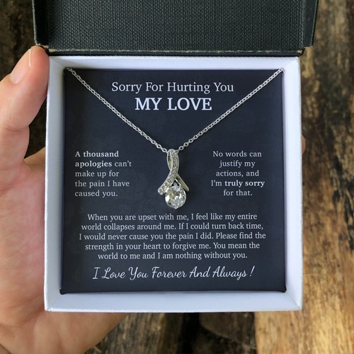 I’m Sorry Necklace Gift, Apology Gift For Her, Forgiveness Gift - Picture 8 of 9