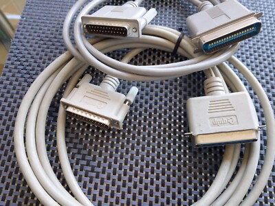 2x DRUCKERKABEL 1,5m top Zustand grau SUB-D 25 pol auf Centronix 36 Polig