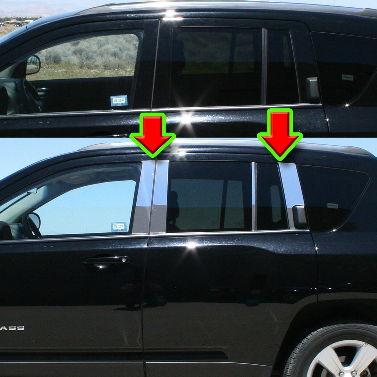 Chrome Pillar Trim Kit For Cadillac Deville/DTS 2000-2011 – 6pc Mirror Door Post Covers