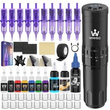 Tattoo Gun Kit for Beginners with Wireless Pen Complete Tattoo Machine Kit I...