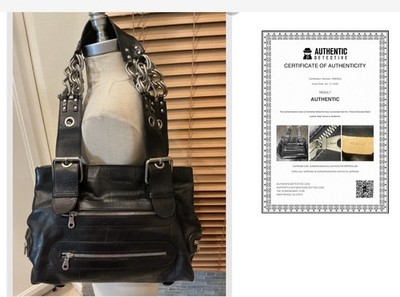 Chloe Silverado Rare Moto Chain Black Leather Bag Philo Era 2004