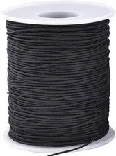 Elastic String for Bracelets, 1 mm x 110 Yards Sturdy Stretchy Elastic - Black