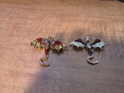 2 Flying Dragon Pins Broach