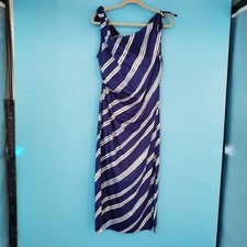 NEW Mango Women's Size XL Vestido Blue and White Striped Cotton Dress