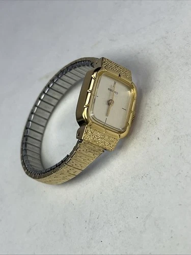 Seiko Tank Watch Womens Gold Tone Manual G