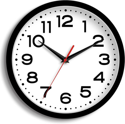8 Inch Silent Non-Ticking Wall Clock Battery Operated Modern Analog Black