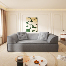 3-in-1 Convertible Sofa Bed Deep Seat Modern Boneless Couch 79.5 inch Grey