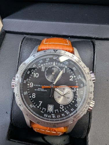HAMILTON Khaki Aviation ETO Chronograph Watch not working With Box Used From JPN - Picture 22 of 24