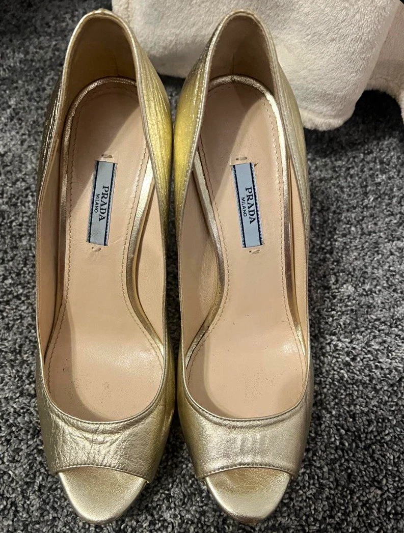PRADA Gold Heels for Women for sale | eBay display picture 1