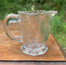 antique Early American Pattern Glass EAPG child's toy creamer "Nursery Rhyme"