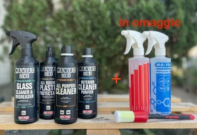 KIT PULIZIA INTERNI AUTO MA-FRA MANIAC LINE PLASTICA, TESSUTI & VETRI DETAILING