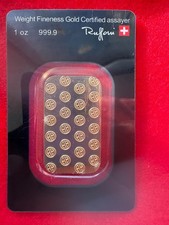 1 oz Argor Heraeus Kinebar Gold Bar .9999 Fine Gold (24k) (New w / Assay) 4000.00 per troy oz