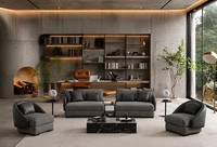 3 Sitzer Sofa Sessel Grau Wohnzimmer Stil Modern Praktisch Bequem