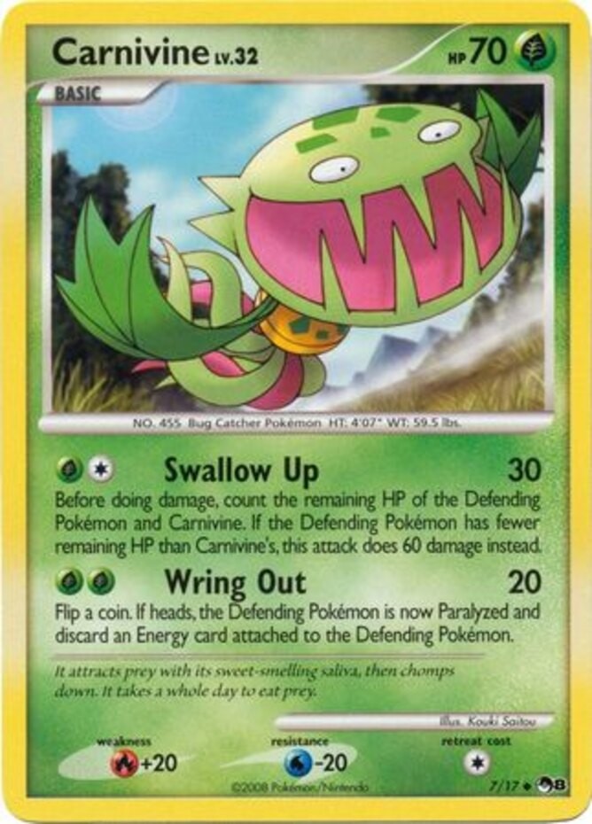 1x Carnivine - 7/17 - Non-Holo - Pop 8 Uncommon NM-Mint Pokemon POP Series