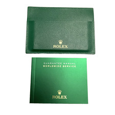 ROLEX GREEN VINYL / LEATHER WARRANTY CARD HOLDER WALLET W/BOOKLET