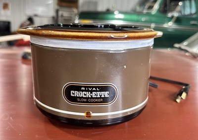 Vintage Rival Brown CROCK-ETTE 1 QUART Stoneware Slow Cooker