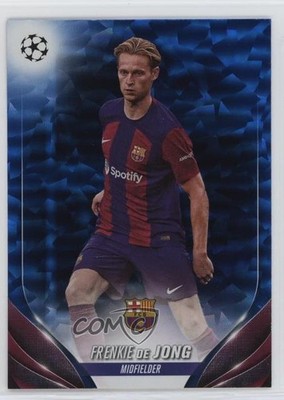 2023 Topps UEFA Club Competitions Blue Icy Foil 42/75 Frenkie de Jong #166 0j5z