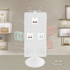 Display Stand, Perforated Panel Display Stand, 4-Sided Revolving Display Stand