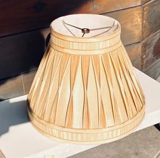 Royal Empire English Double Pleat Basic Lamp Shade Beige 8” Top 16” Bottom