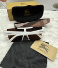 Burberry Oversized Sunglasses White Plastic Frame Gray Tinted Lens Case — photo 4