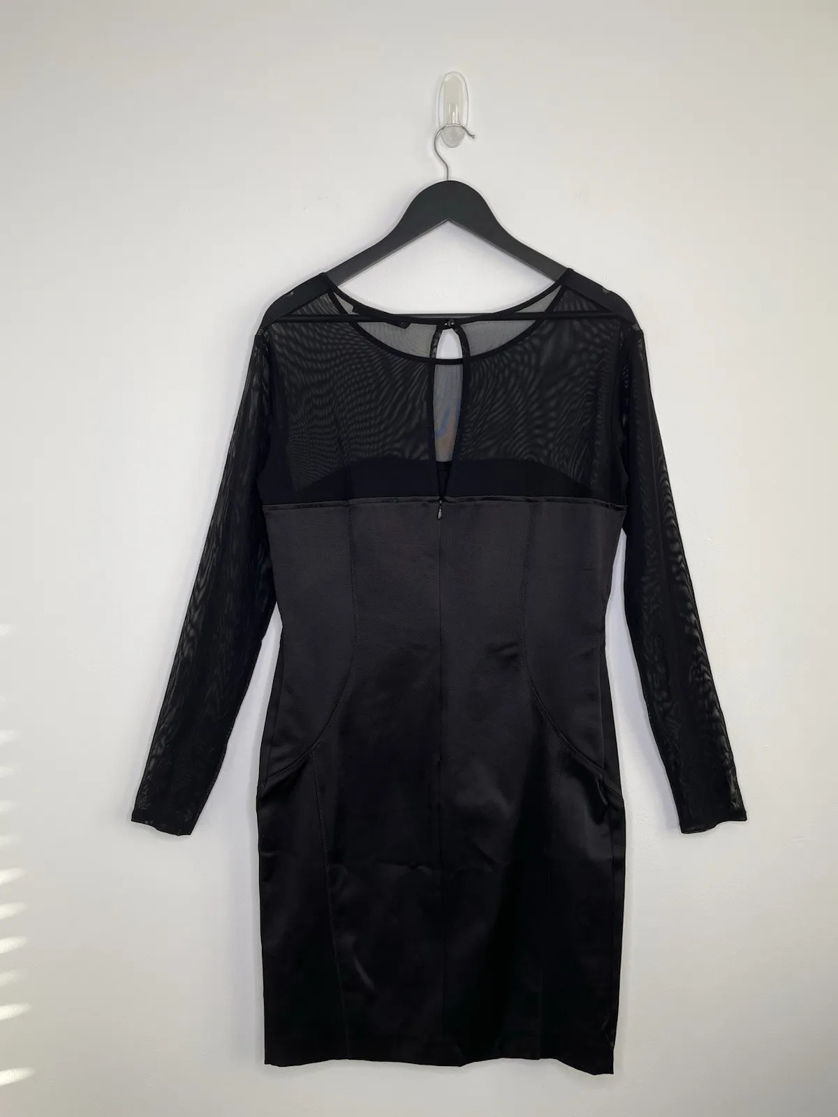 Zara Basic Black Mesh See Through Panel Bodycon D… - image 7