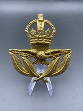 WW2 ERA RAF ROYAL AIR FORCE MILITARY WARRANT OFFICERS CAP BADGE LARGE VERSION C8