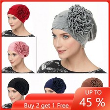 Muslim Women Chemo Cancer Hijab Cap Turban Bonnet Hat Headwear Beanies Flower