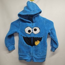 Sesame Street Cookie Monster Zip Hoodie 4T Blue Fleece RN19109 Style 29J8773SS